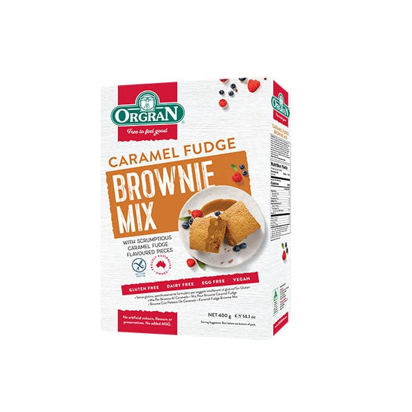 Orgran Cake Mix Brownie Caramel 400g