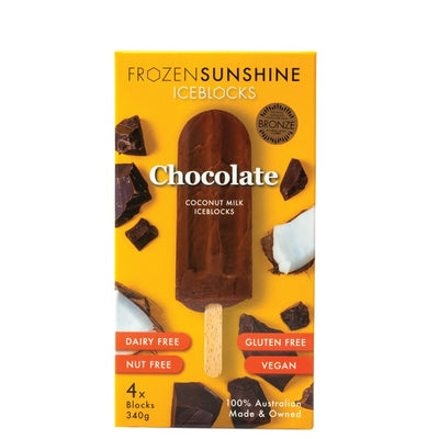 Frozen Sunshine Iceblocks - Chocolate 4 Blocks 340g
