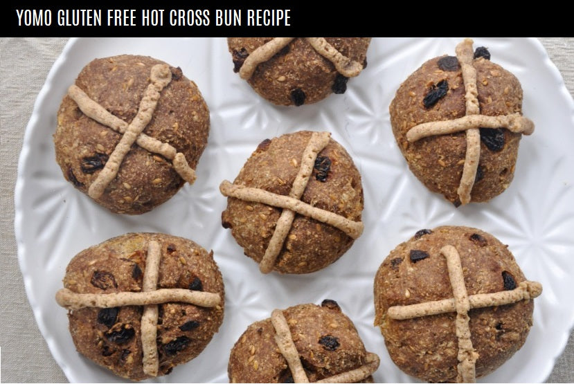 Better for you YOMO Gluten & Dairy Free Hot Cross Bun Recipe