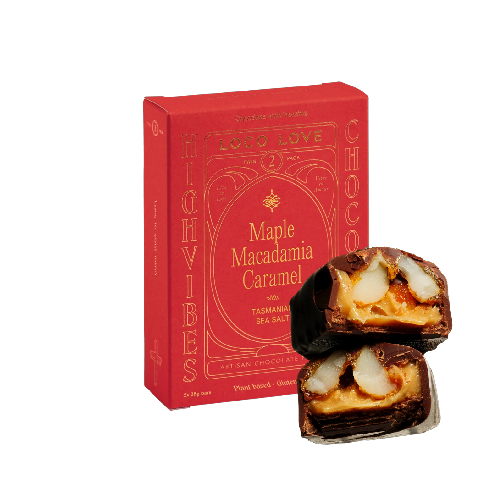 Loco Love Twin Gift Box - Maple Macadamia Caramel (2)  70g