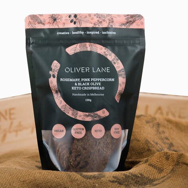 Oliver Lane - Crispbread - Rosemary, Pink Peppercorn & Olive 110g