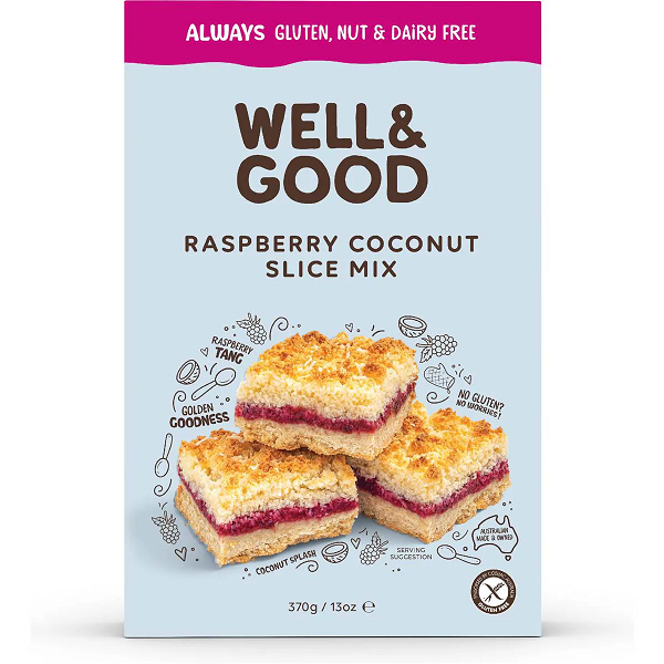 Well & Good Raspberry & Coconut Slice 370g