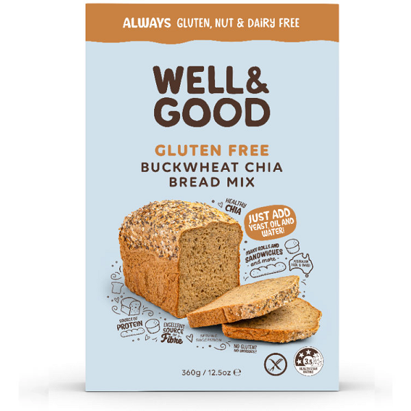 Well & Good Bread Mix - Buckwheat & Chia 360g