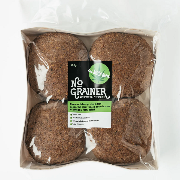 No Grainer Paleo Buns - Oh Mega Hemp (4 Pack)