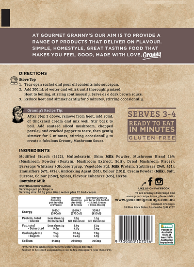 Gourmet Granny's - Dry Mix - Mushroom Sauce 42g