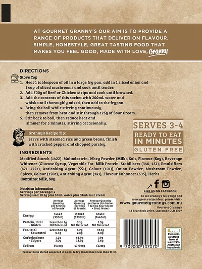 Gourmet Granny's - Dry Mix - Beef Stroganoff 42g