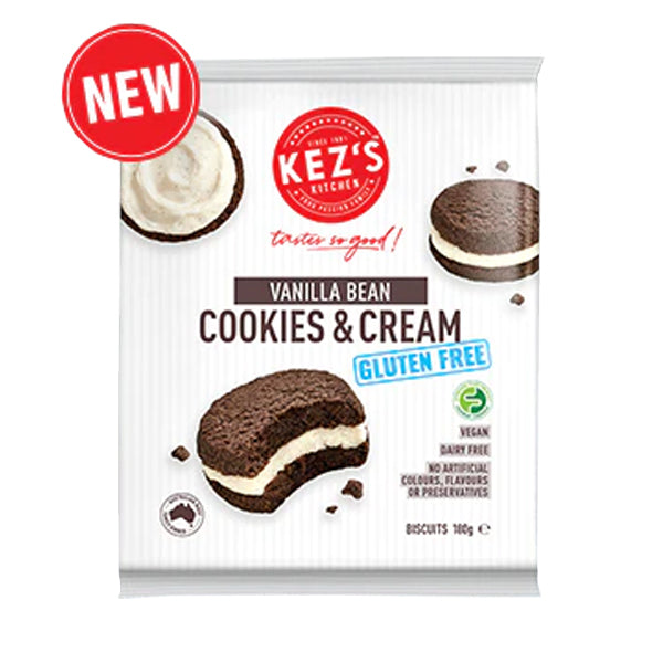 Kez's Kitchen Vanilla Bean Cookie & Cream Biscuits 180g