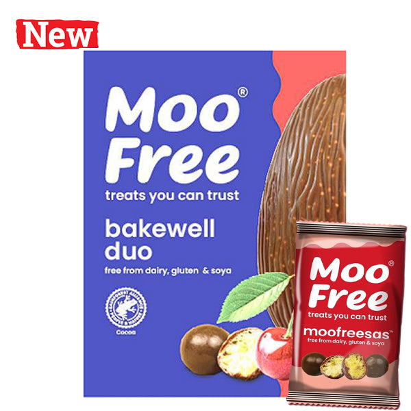 COMING SOON Moo Free Bakewell Duo Easter Egg + Moofreesas Bag 135g