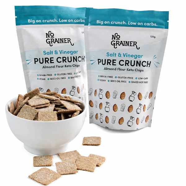No Grainer Pure Crunch Keto Chips - Salt & Vinegar Flavour 120g