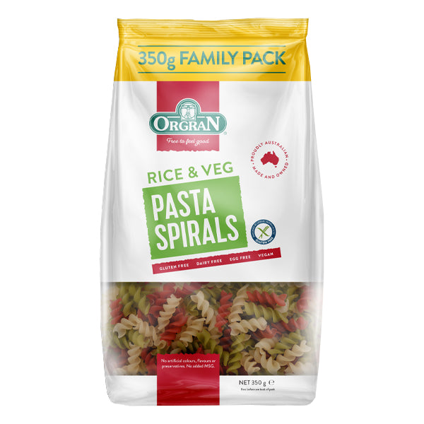 Orgran Pasta - Rice & Veg - Spirals 350g