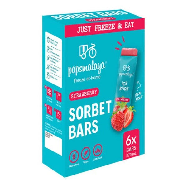 Pops Malaya - Sorbet Bars - Strawberry (6) 270ml