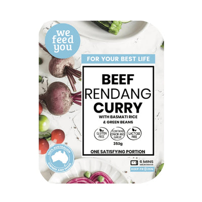 We Feed You - Beef Rendang Curry w Green Beans & Rice 350g