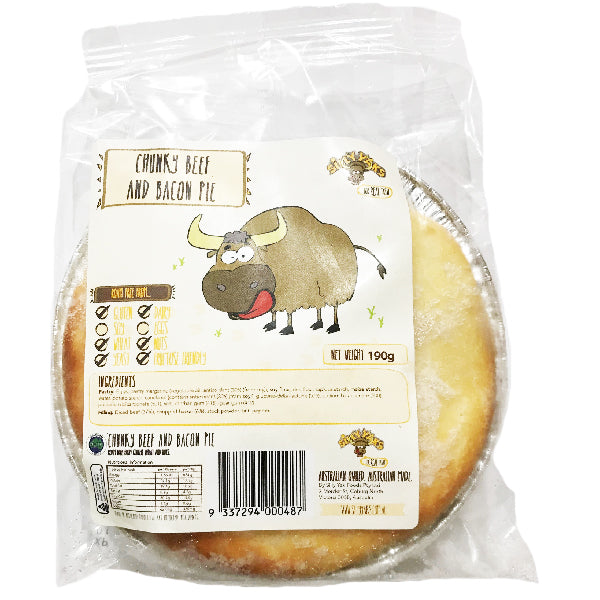 Silly Yaks Beef and Bacon Pie - Carton (10 x 190g)
