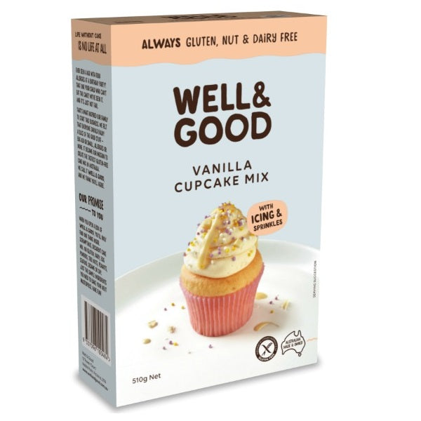 Well & Good - Vanilla Cup Cake & Frosting Mix 510g