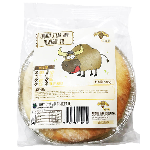 Silly Yaks Steak and Mushroom Pie - Carton (10 x 190g)