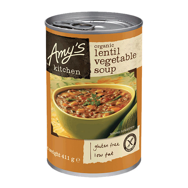 Amys Soups Lentil Vegetable 411g