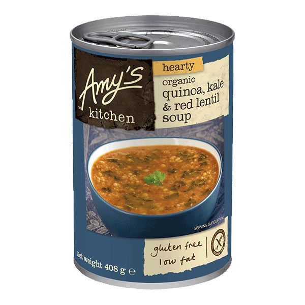 Amys Soups Quinoa Kale and Red Lenti 408g