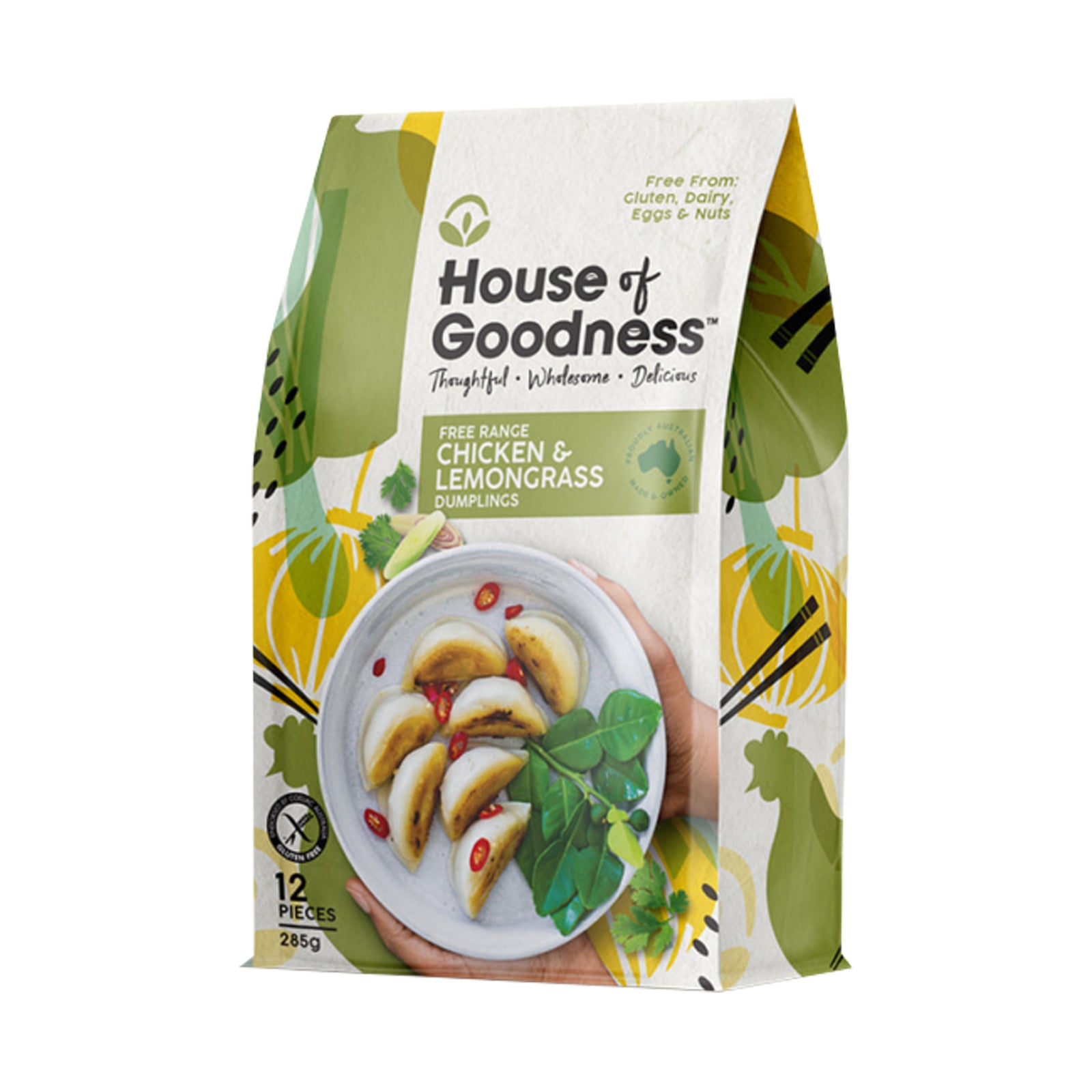 House Of Goodness - Dumplings - Chicken and Lemongrass (12) 300g