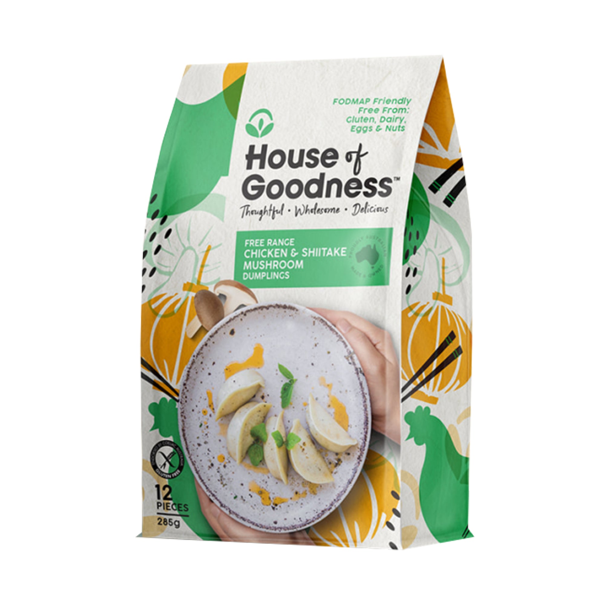 House Of Goodness - Dumplings - Chicken & Shiitake Mushroom (12) 285g