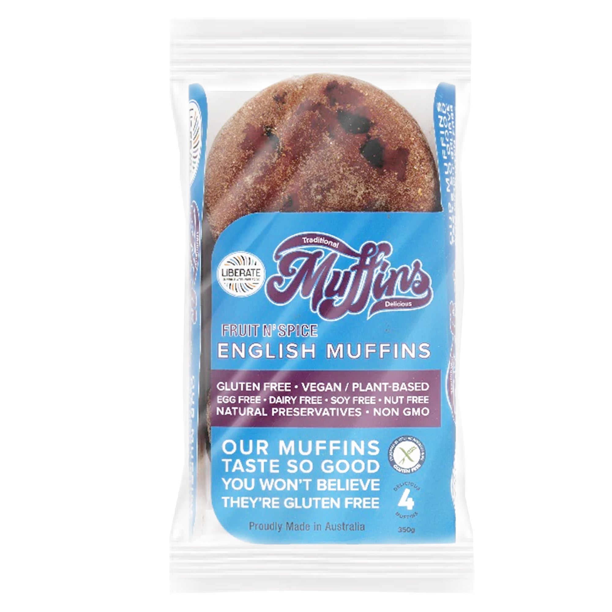 Liberate - English Muffins - Fruit N' Spice (4) 340g