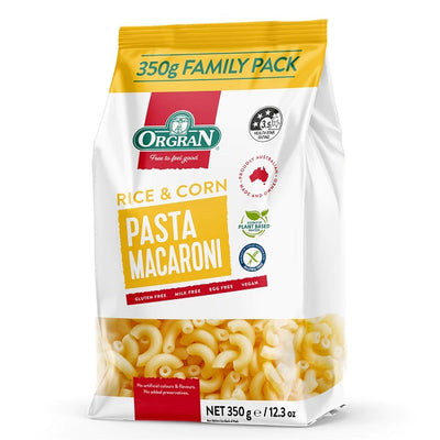 Orgran Pasta Rice and Corn Macaroni 350g