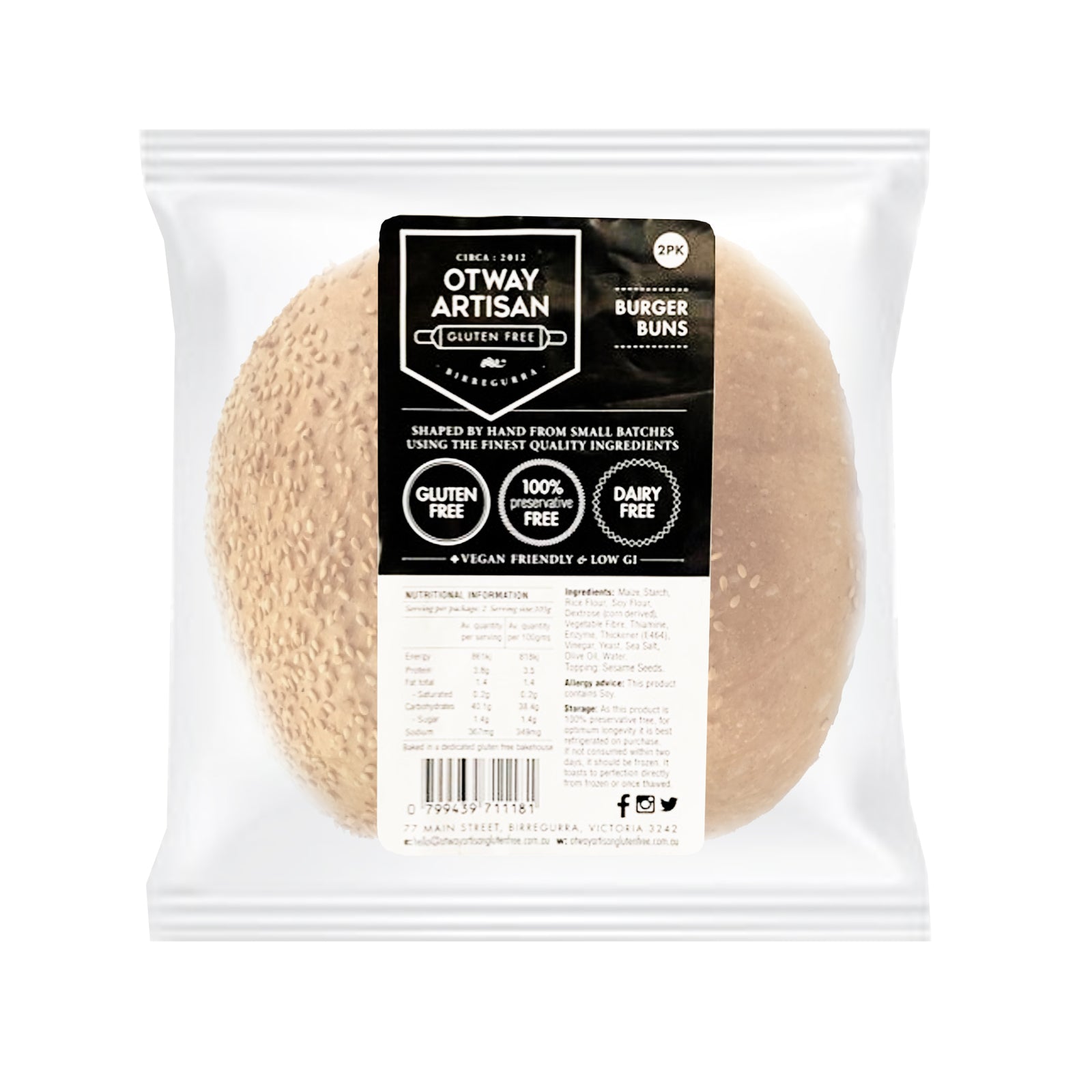 Otway Artisan Burger Buns 2 Pk