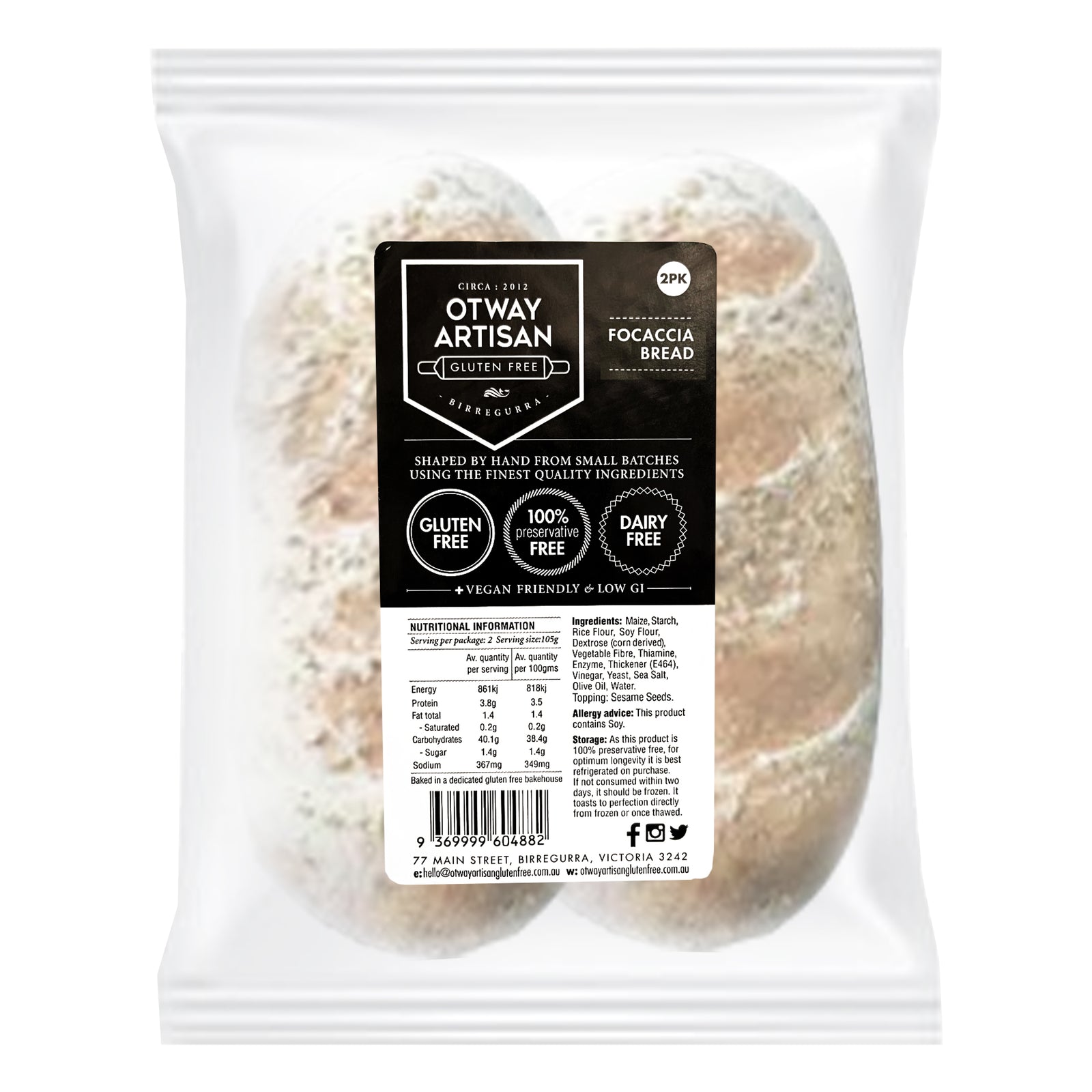 Otway Artisan Focaccia 2PK