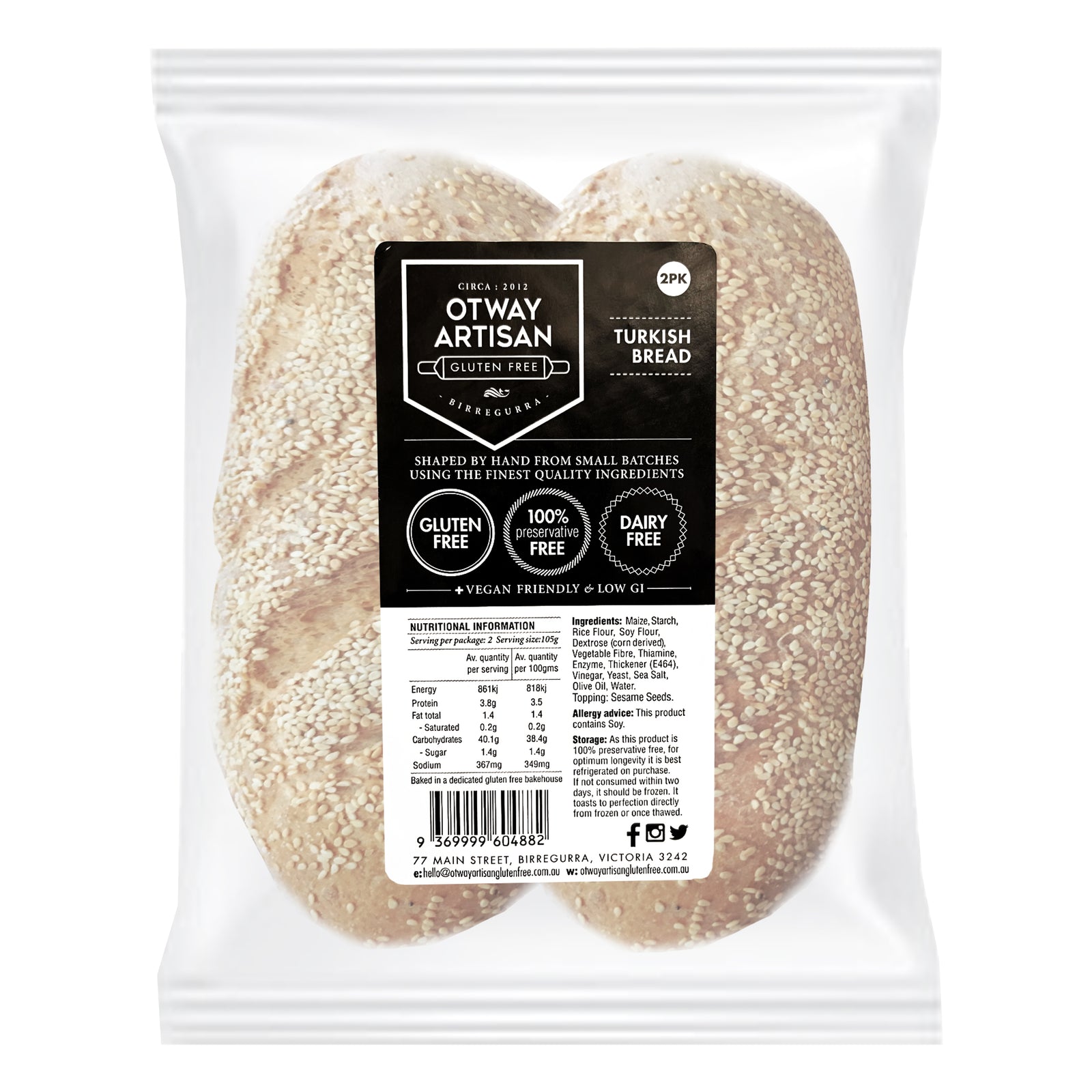Otway Artisan Turkish Bread 2 Pk