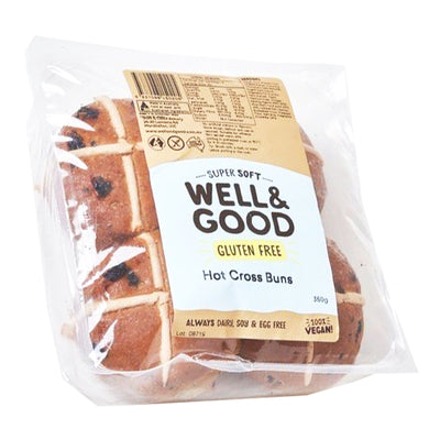 COMING SOON: Well & Good - Hot Cross Buns Fruit (4) 280g