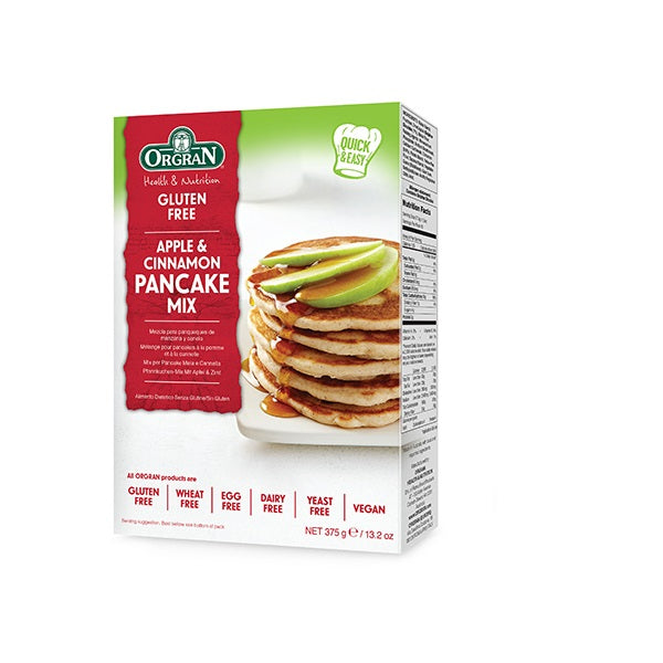 Orgran Pancake Mix Apple and Cinnamon 375g