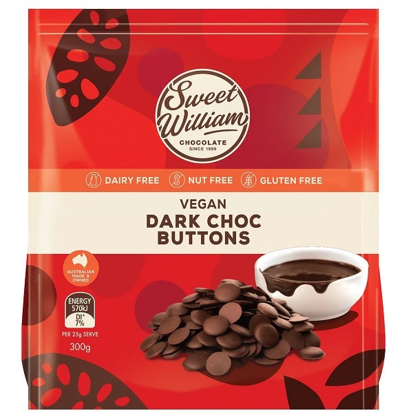 Sweet William - Dark Chocolate Buttons 300g